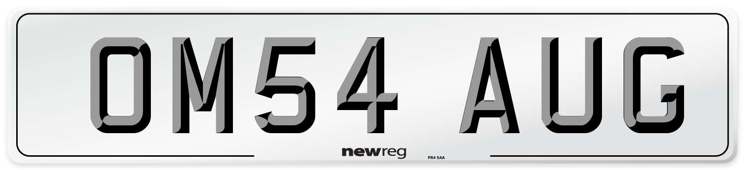 OM54 AUG Number Plate from New Reg